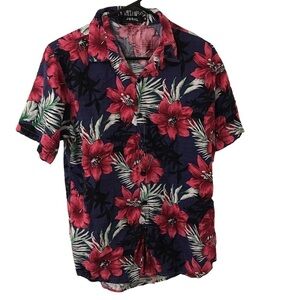 Jogal hibiscus print button down shirt